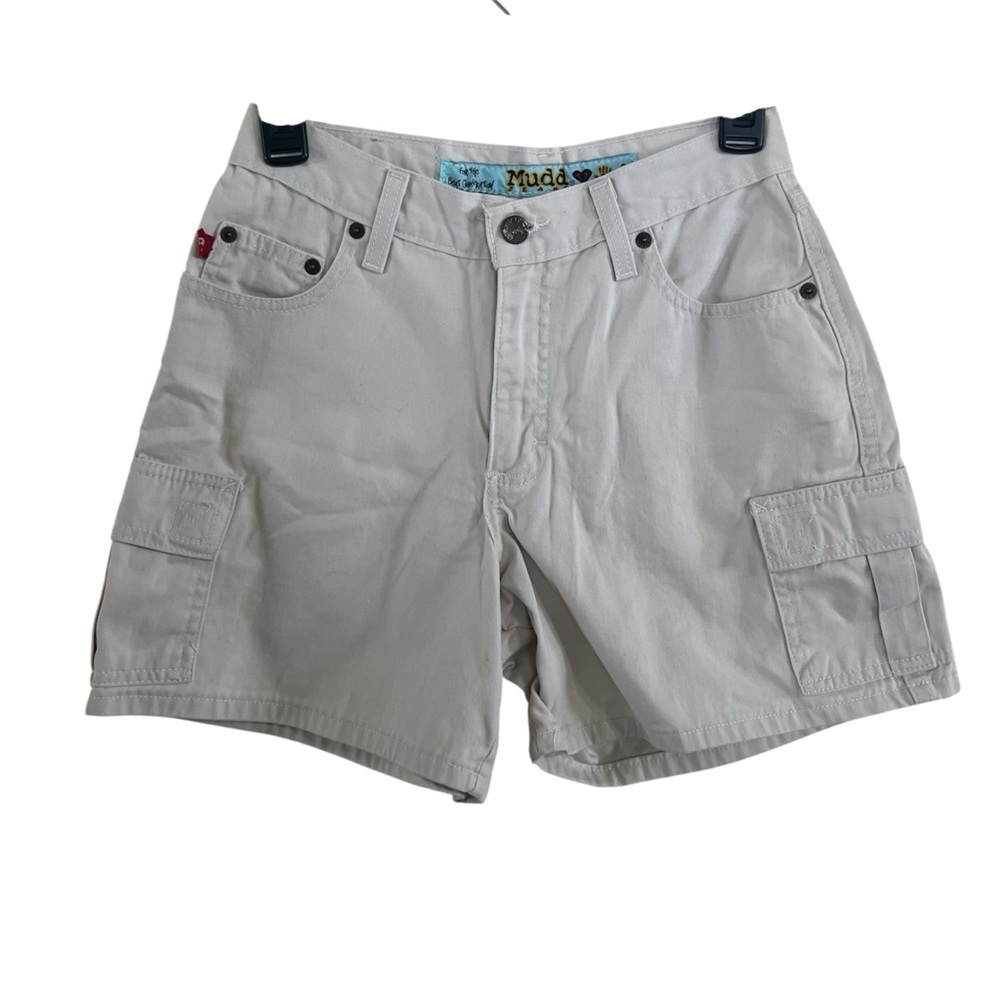 Vintage Mudd Cargo Shorts Y2K 90s Size 3 Khaki Tan Multi Pocket Juniors